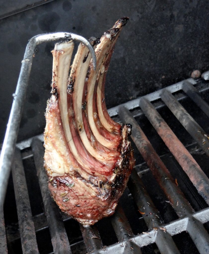 Half Lamb Rack on Grill Half Rack of Lamb on Grill