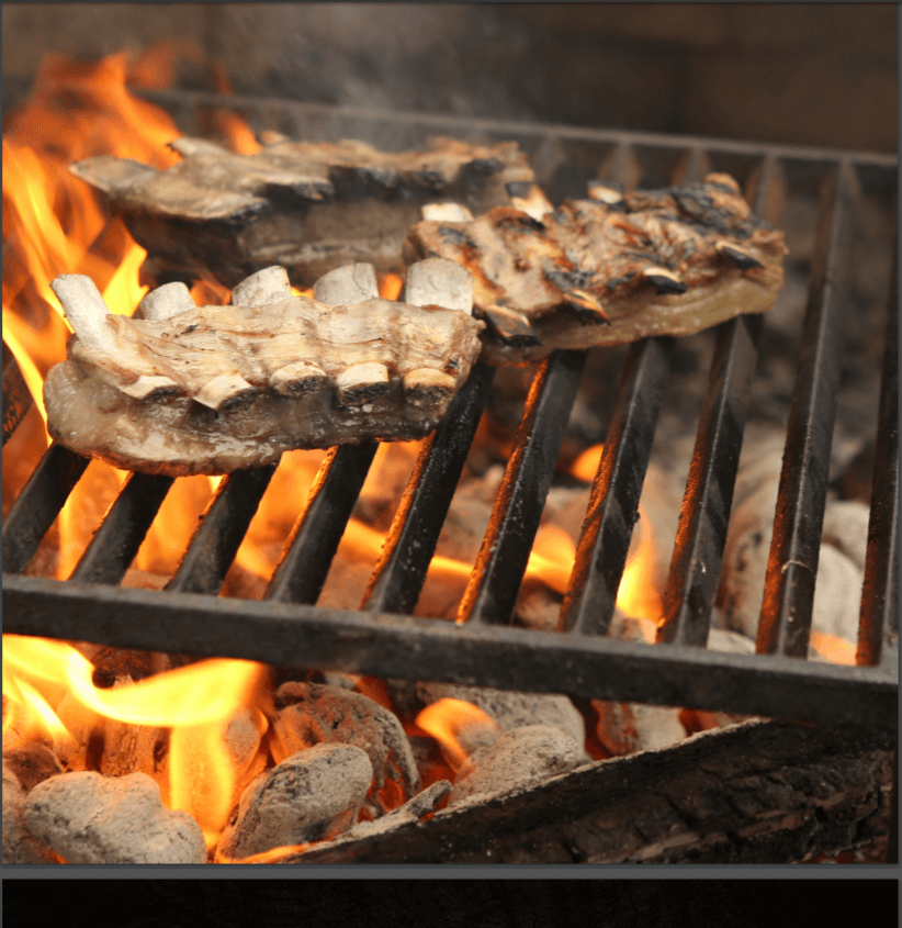 Riblets on grill