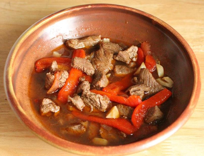 Basque Goat Meat Stew Recipe with Roasted Red Peppers
