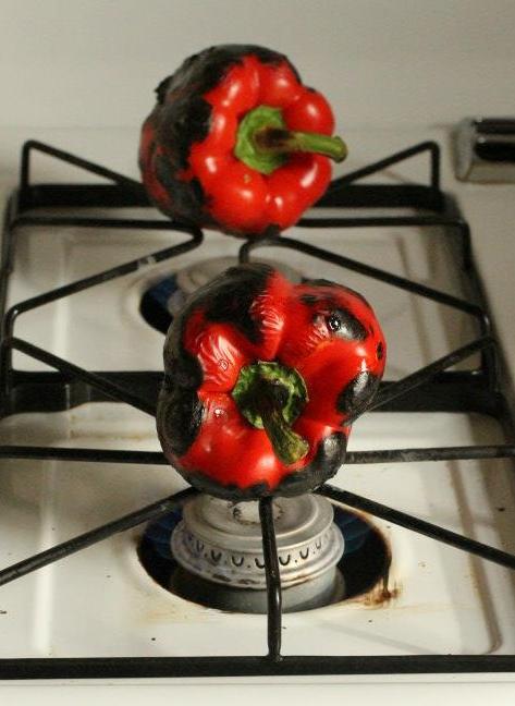Red peppers roasted