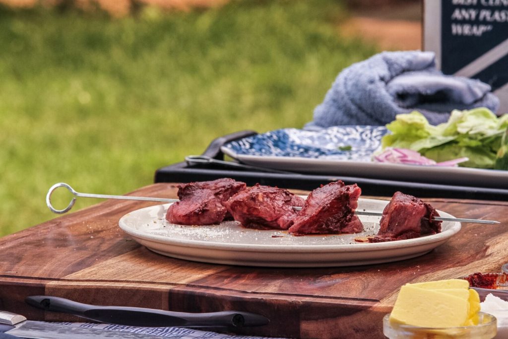 Lamb kabobs on skewer