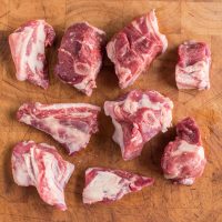 Grass fed lamb meat with bone