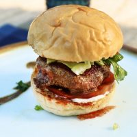 Lamb burger with cucumber slaw
