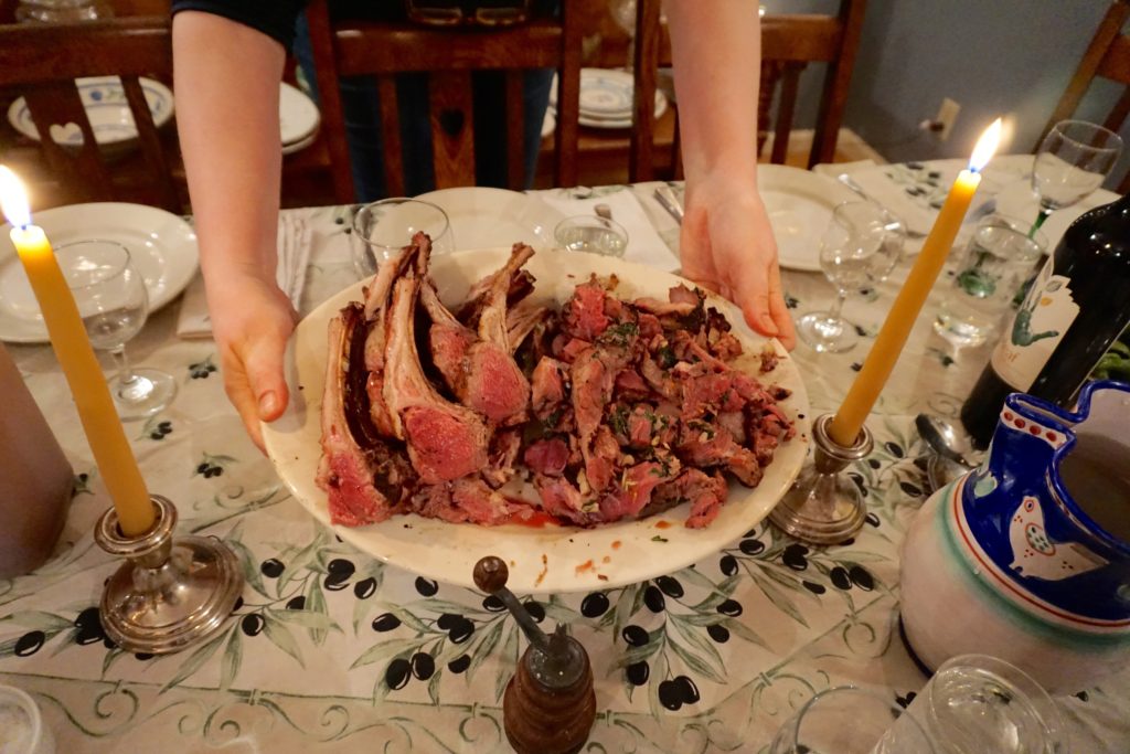 Lamb chops and leg roast