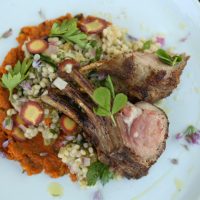 Rack of goat plated