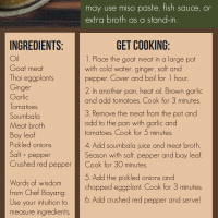 Soumbala’ed Goat with Malian Eggplants (Infographic) Soumbala'ed goat stew