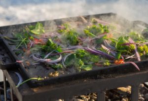 Vegetables on grill