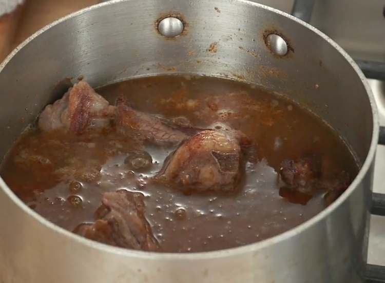 Bone-in goat meat stew recipe cooking