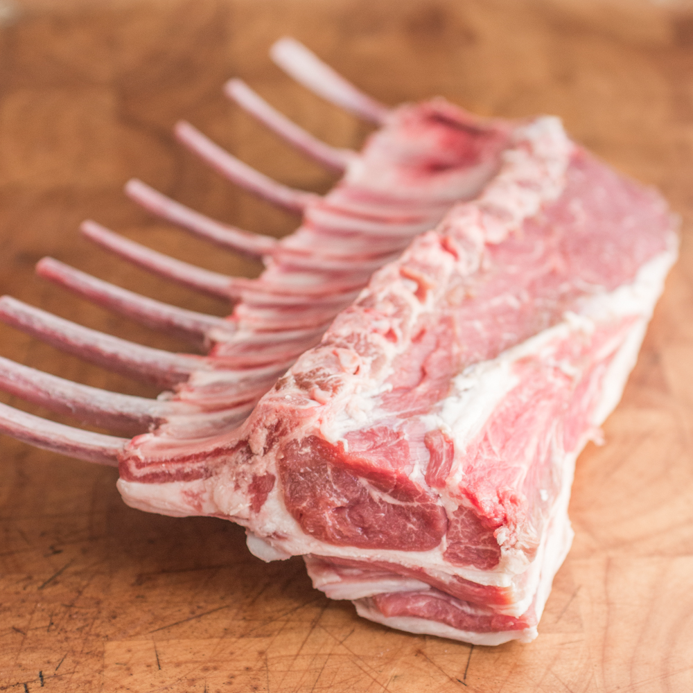 Grass fed lamb rack frenched