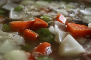 Rice and lamb porridge simmering