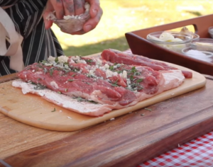 Spreading Basil Paste