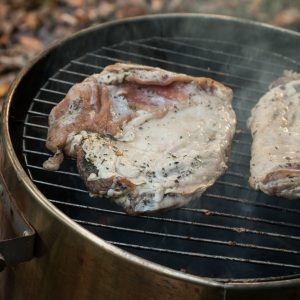 Homemade lamb or goat bacon