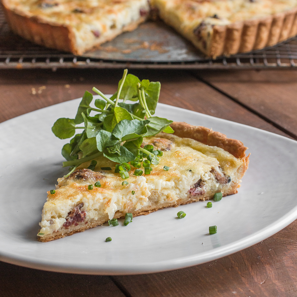 Grass fed lamb bacon quiche Lorraine