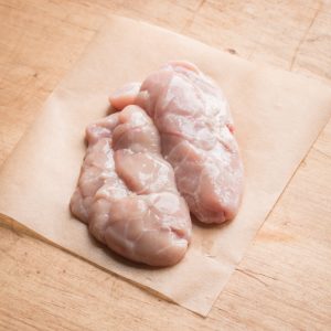 Trimming cooked lamb sweetbreads