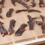 Grass fed lamb or goat heart jerky dog treats