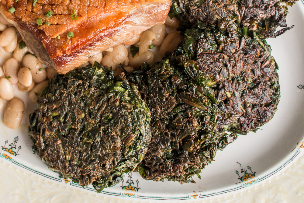 foraged green fritters by Chef Alan Bergo