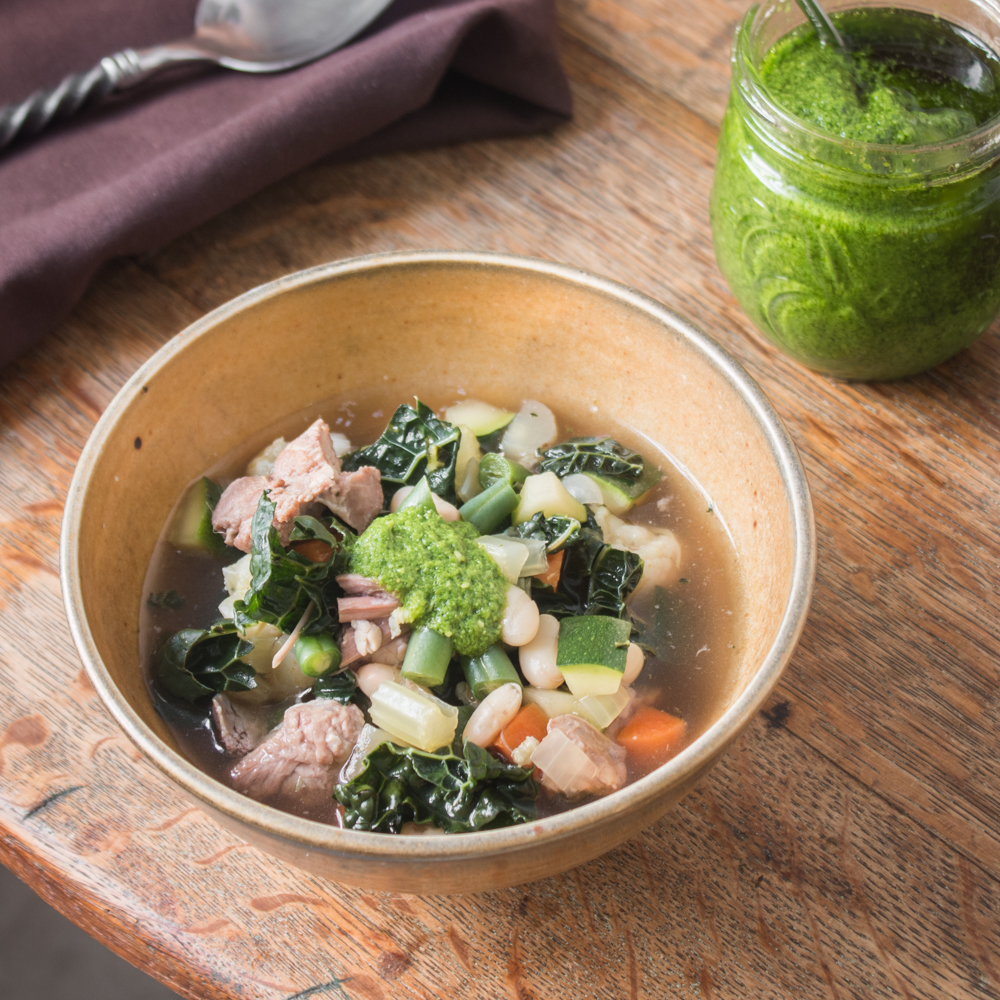 Lamb head vegetable soup