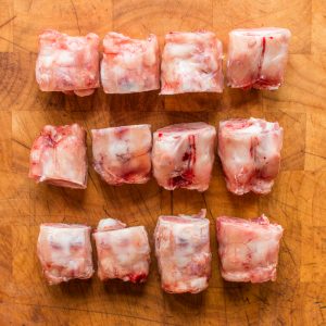 Lamb or goat foot trotter cut