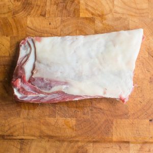 Trimming a goat rack for roasting