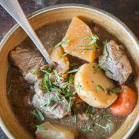 Traditional Irish grass fed lamb stew