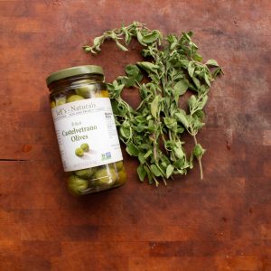 Castelvetrano olives and fresh marjoram