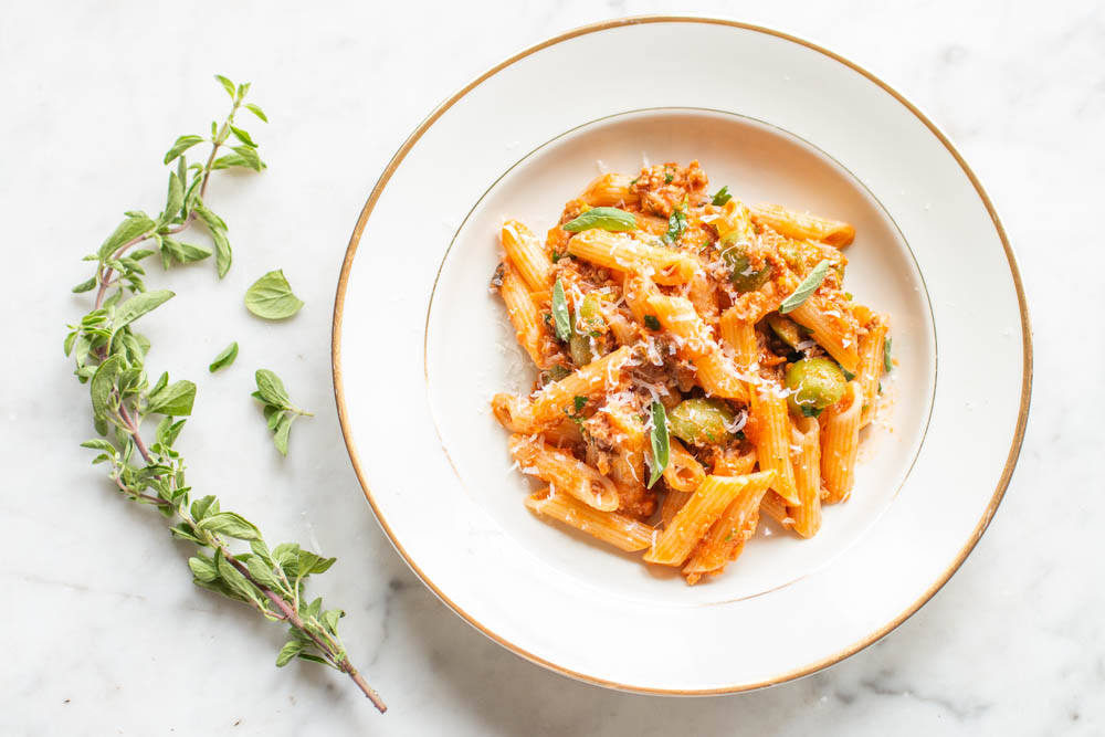 Penne with goat ragu and olives recipe 