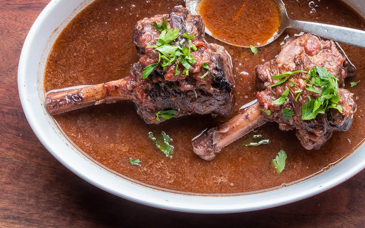 Greek lamb or goat shank recipe