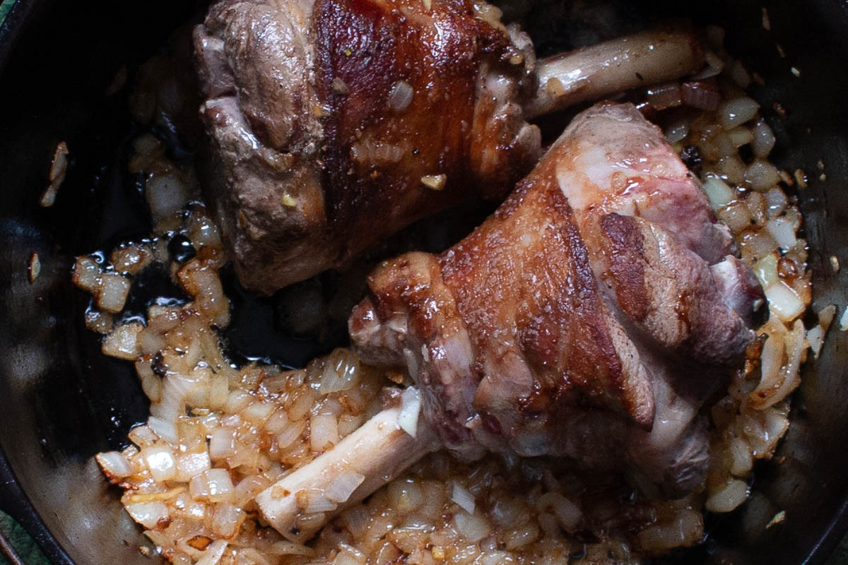 Greek lamb or goat shank recipe