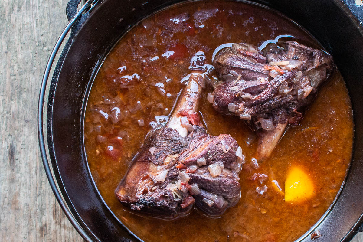 Greek lamb or goat shank recipe