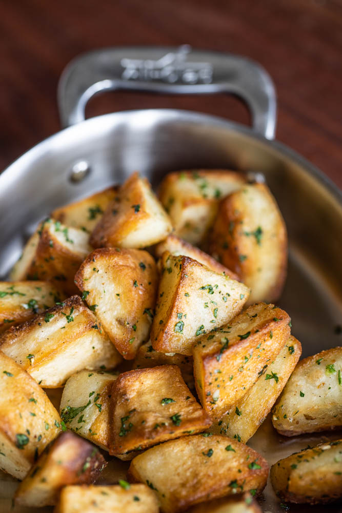 Crispy lamb fat potatoes