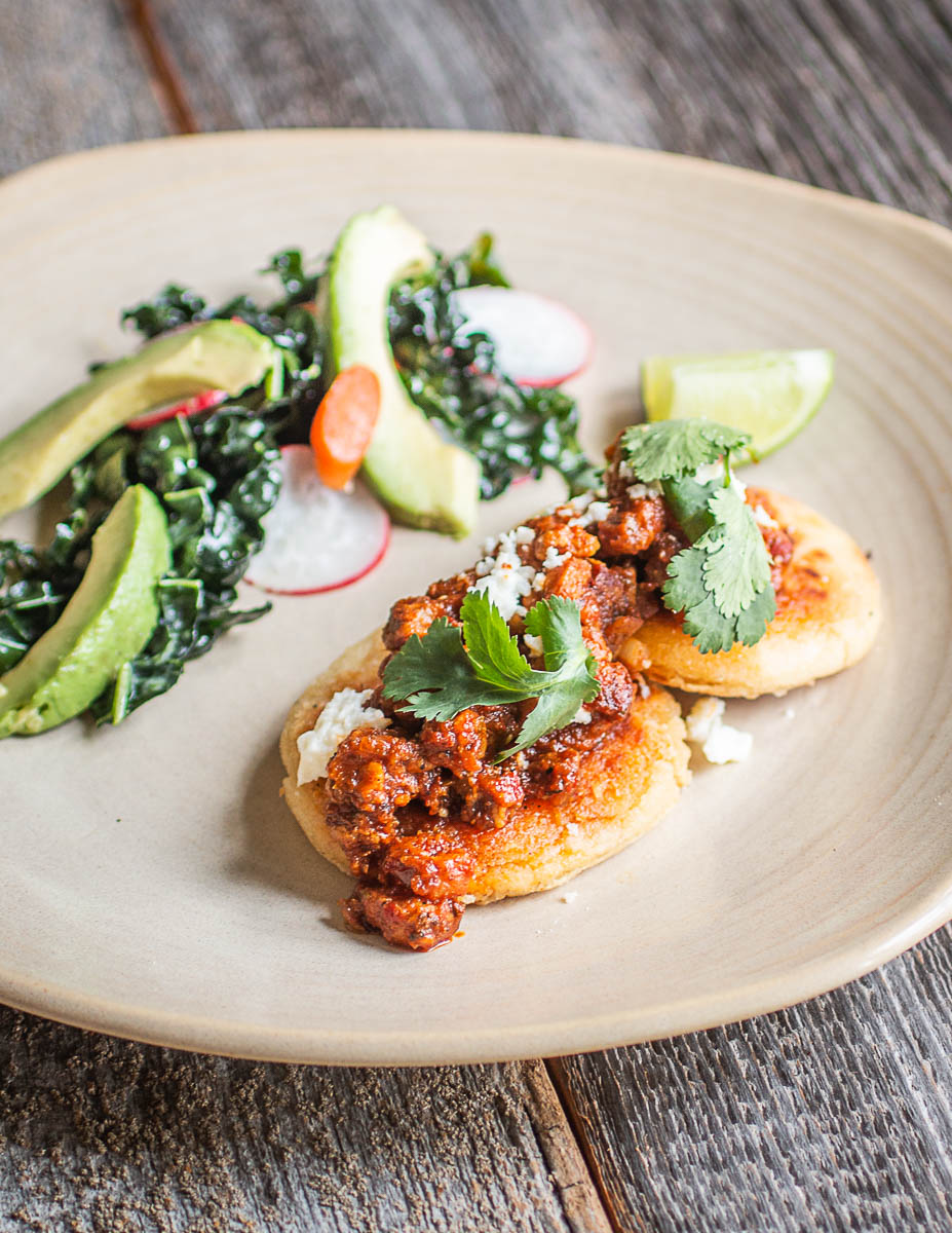 lamb fat masa cakes with chicharrones de borego 