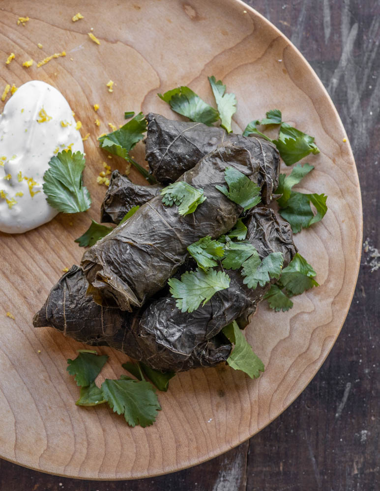 Lamb and wild rice dolmas recipe