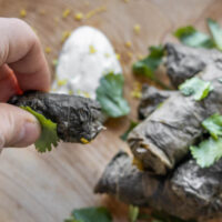 Lamb and wild rice dolmas recipe
