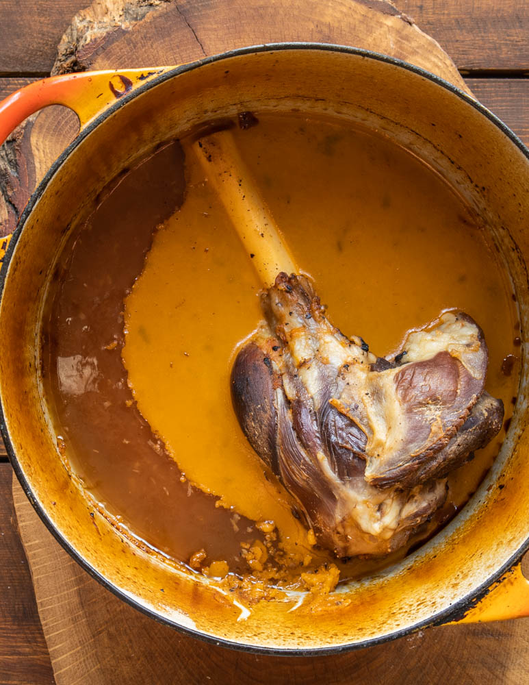 Lamb or goat shank rice and beans recipe