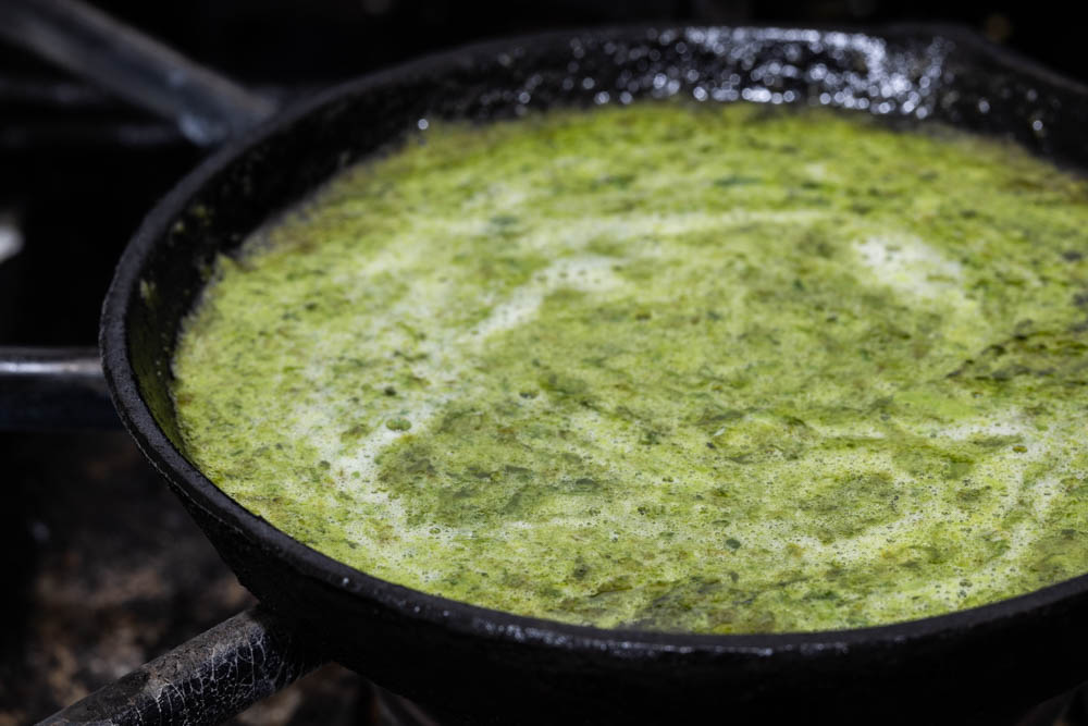 Melting ramp leaf butter