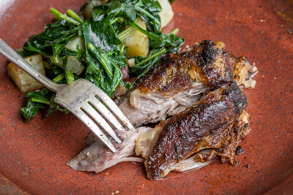 Slow roasted goat shoulder