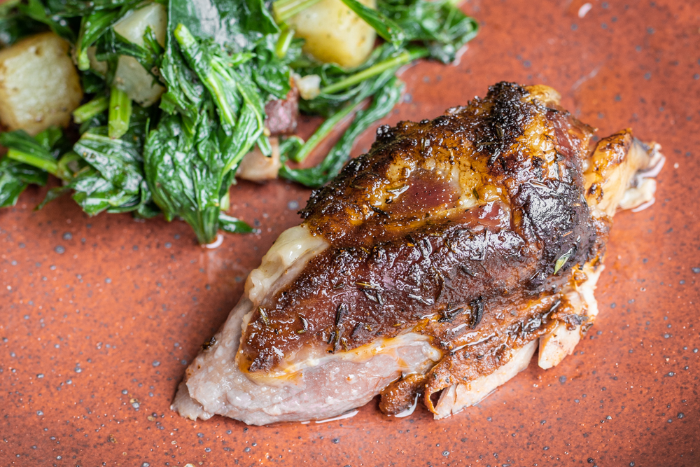 Slow roasted goat shoulder