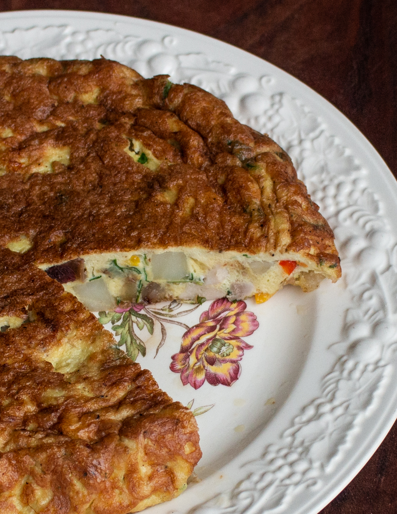 A traditional lamb tortilla sacromonte made with lamb brains and testicles