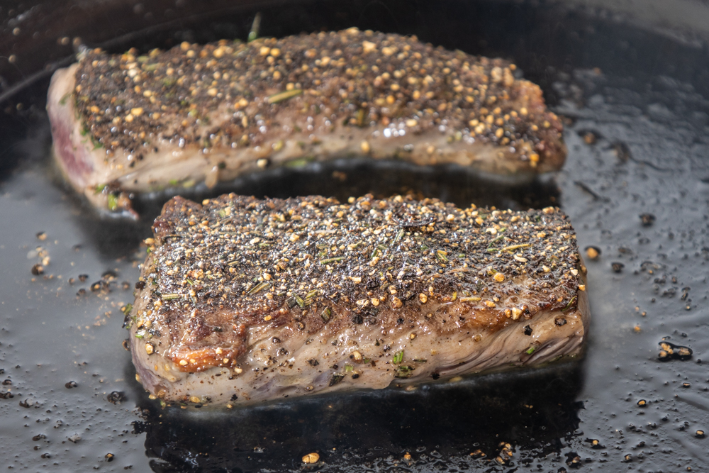 Black pepper rosemary lamb loin