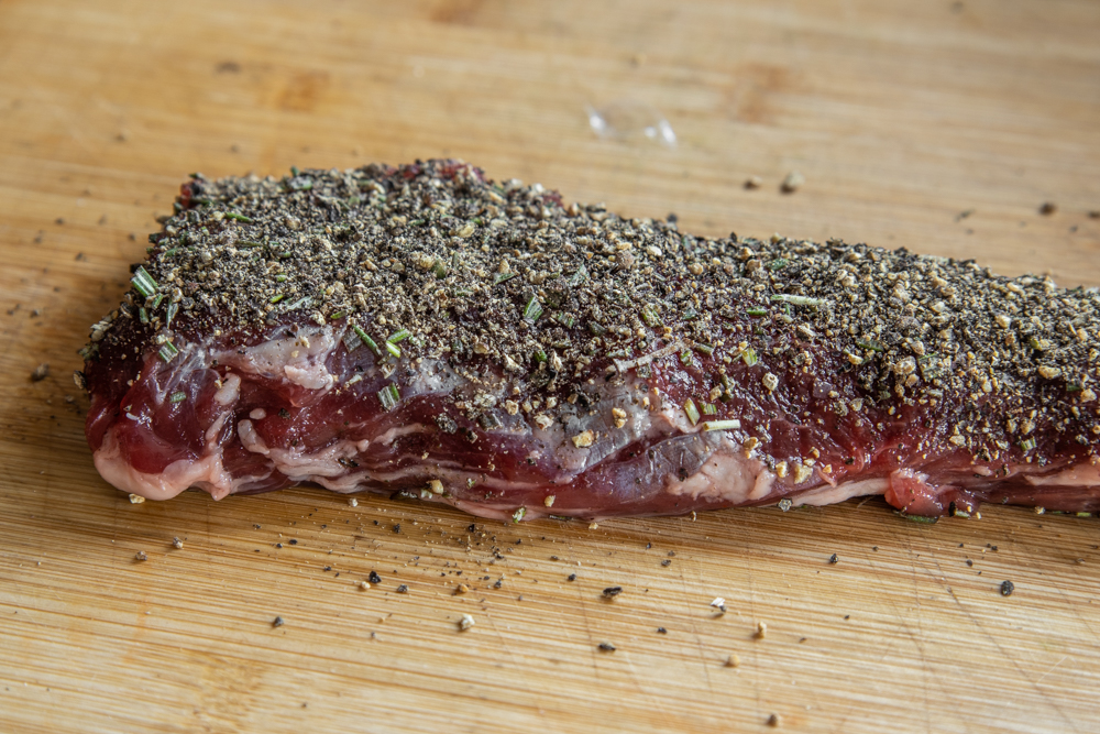Black pepper rosemary lamb loin