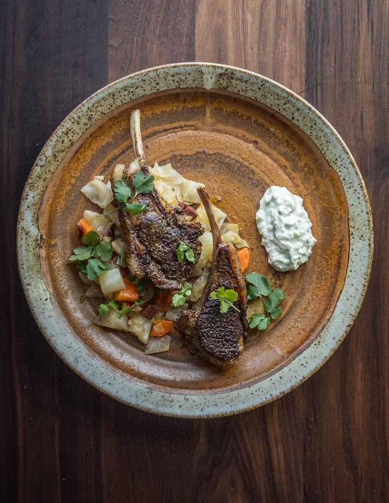 Dry rubbed lamb or goat chops