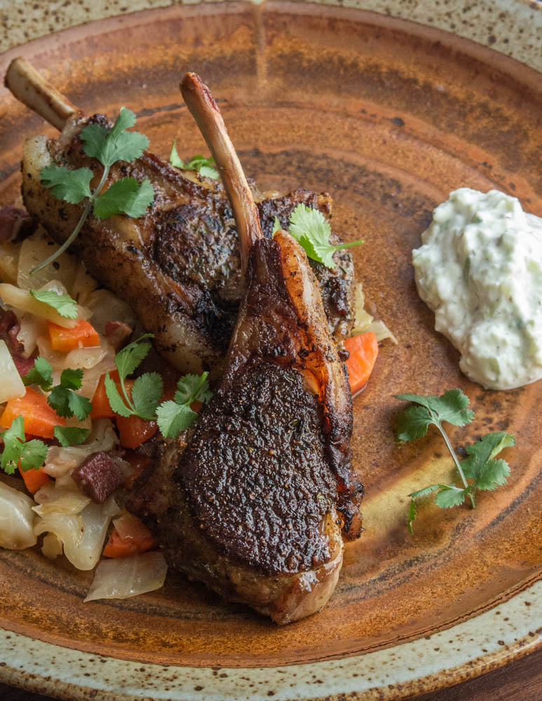 Dry rubbed lamb or goat chops