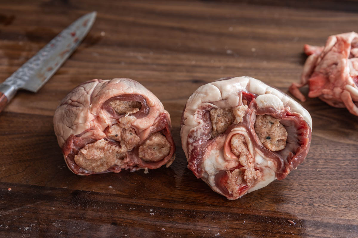 Stuffed lamb hearts