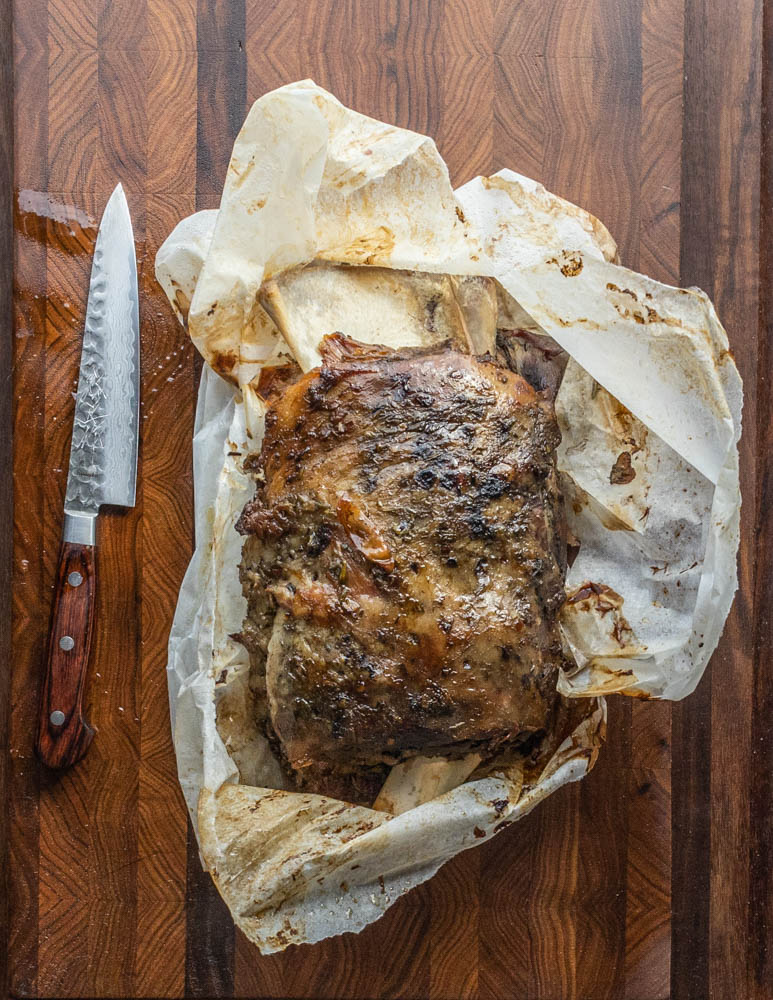 Slow roasted lamb shoulder with rosemary 