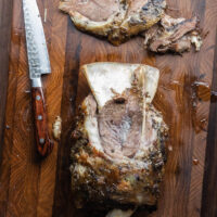 Slow roasted lamb shoulder with rosemary