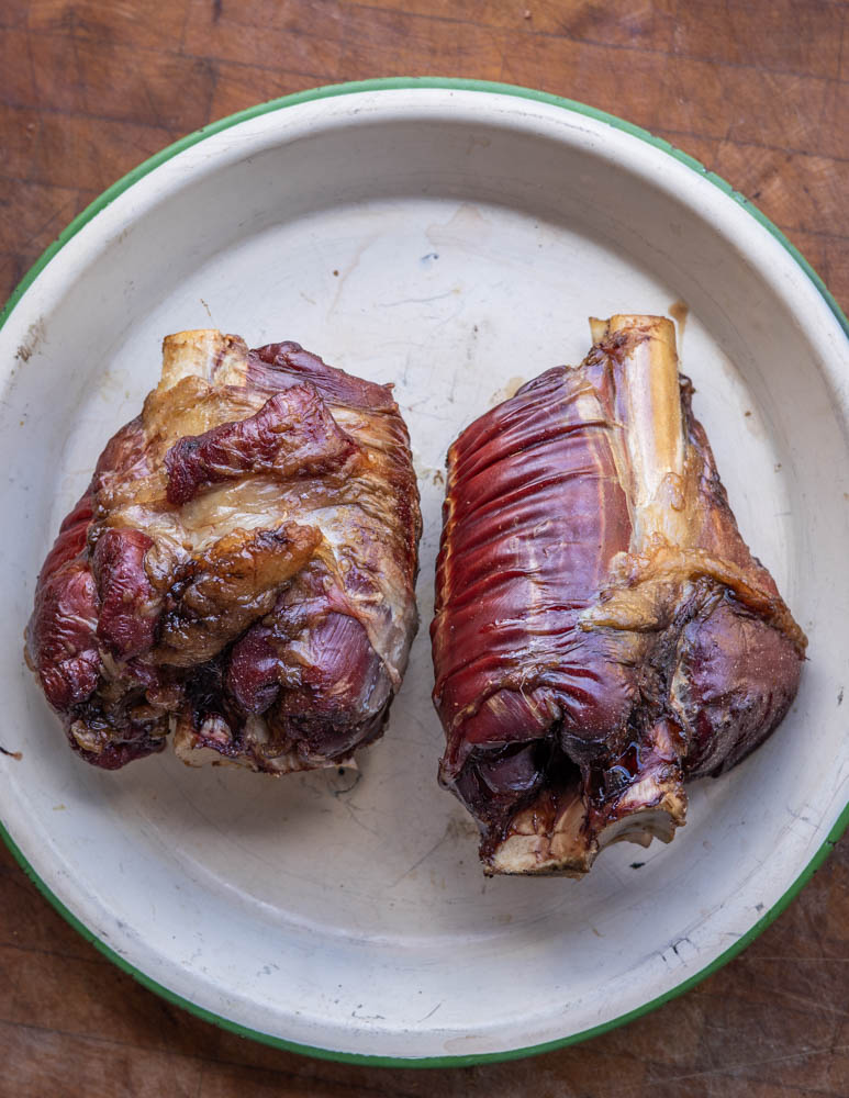 Smoked lamb shanks