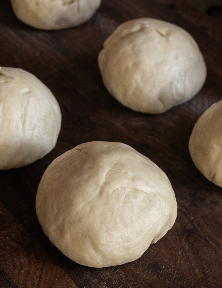 separating calzone dough into balls