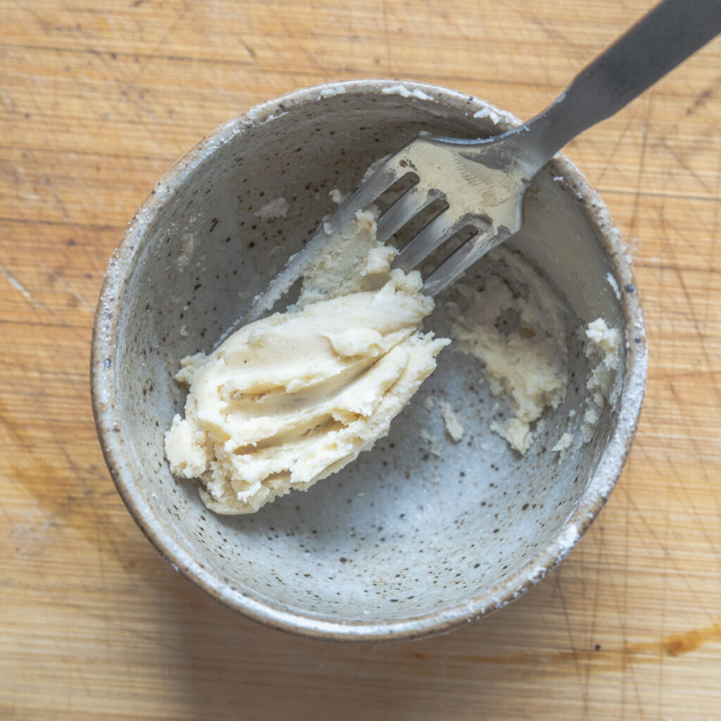 mixing flour and butter